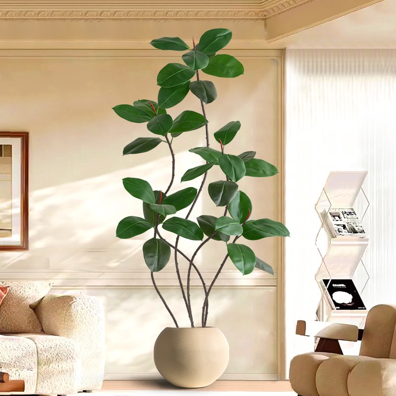 Rubber Plant Ficus - 43-70in Fake Plants Large Artificial Ficus