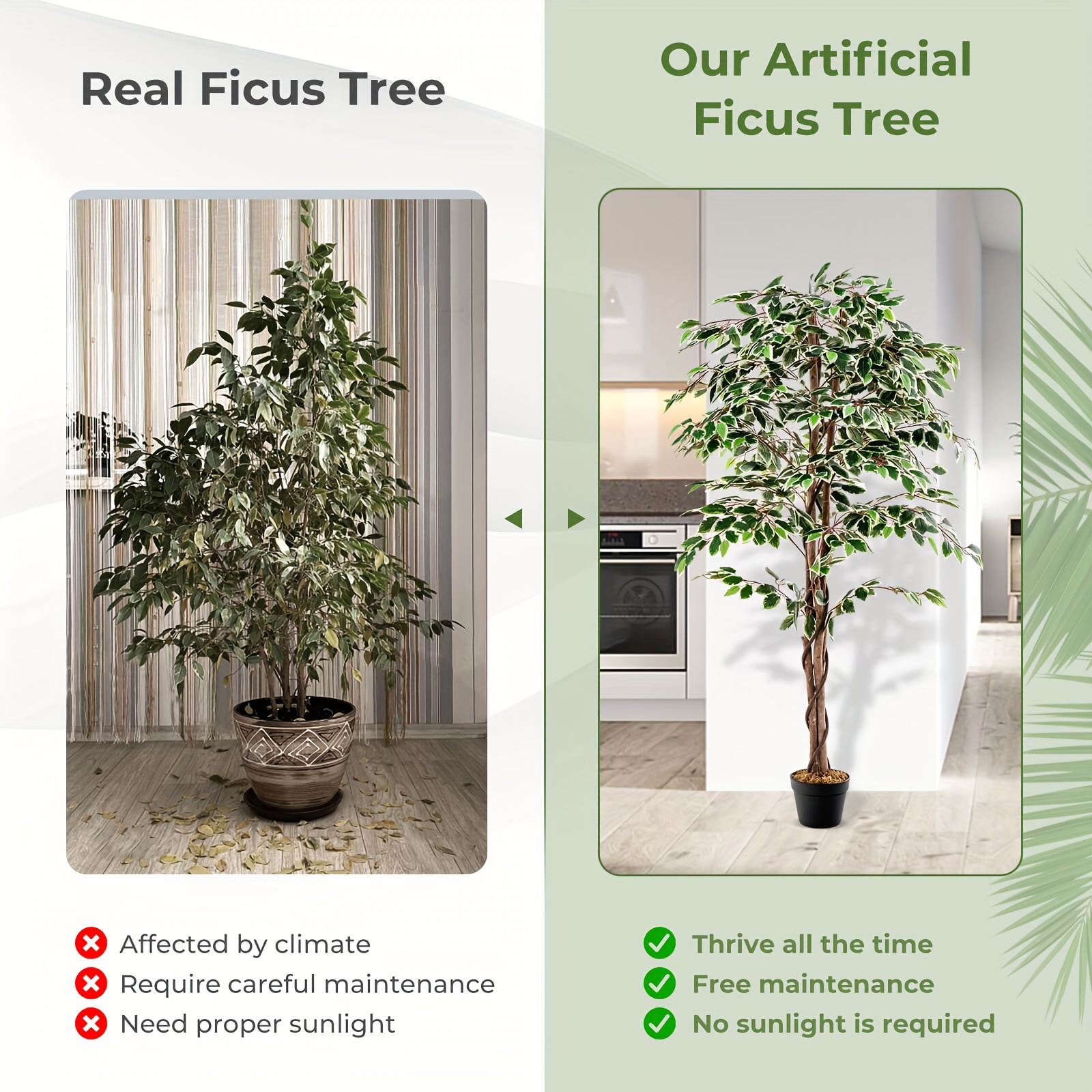 Costway 63 inch Artificial Fic - Rubber Plant Ficus のレビューと価格