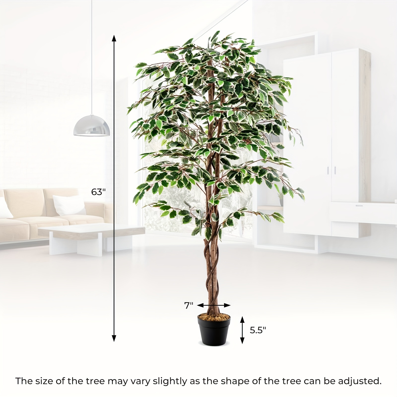 Costway 63 inch Artificial Fic - Rubber Plant Ficus のレビューと価格