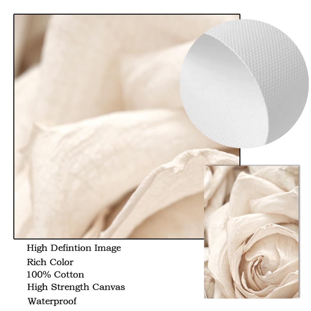 Beige Canvas Poster Floral Lea - Plant Parenting のレビューと価格