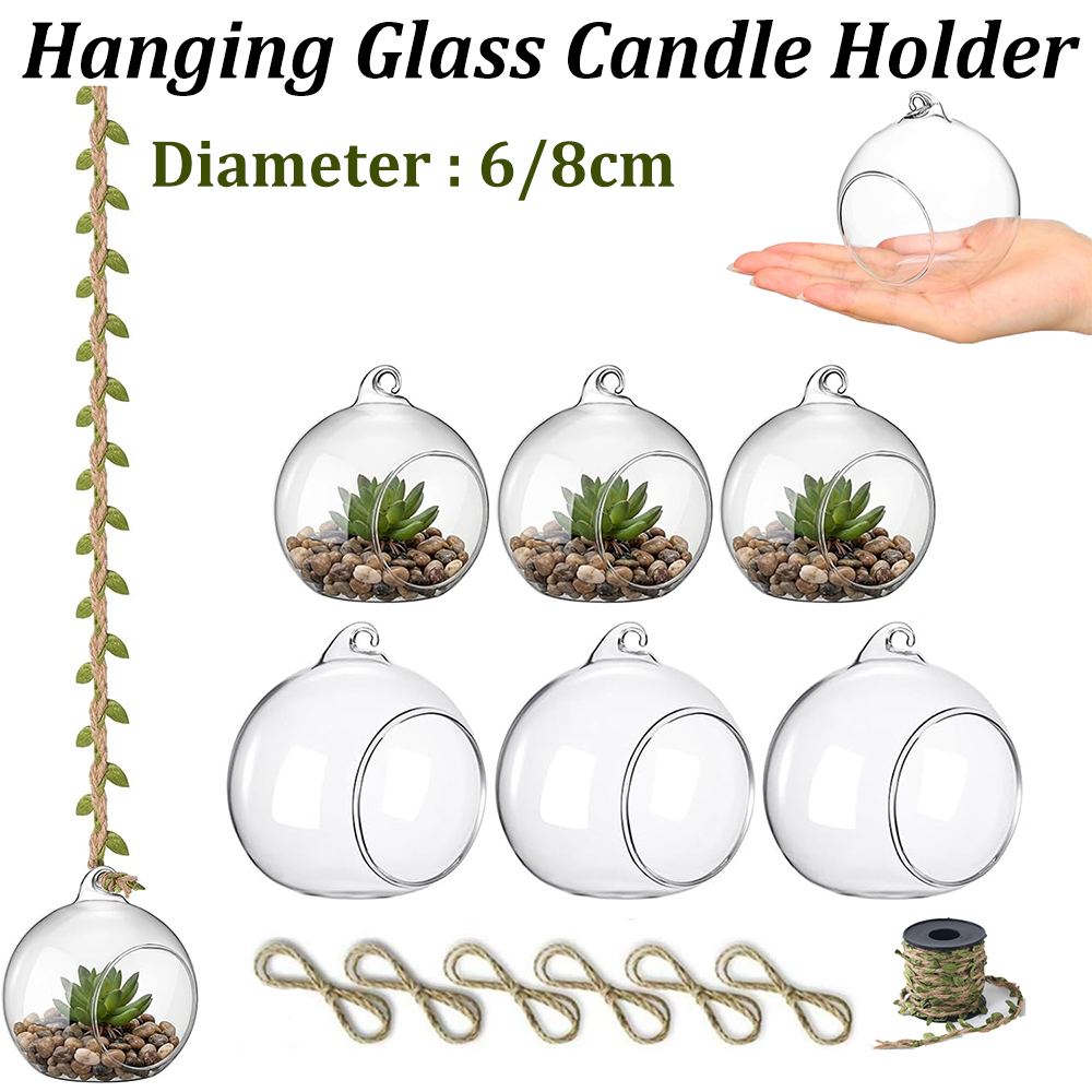 Glass Hanging Orbs Fillable Cl - Plant Parenting のレビューと価格