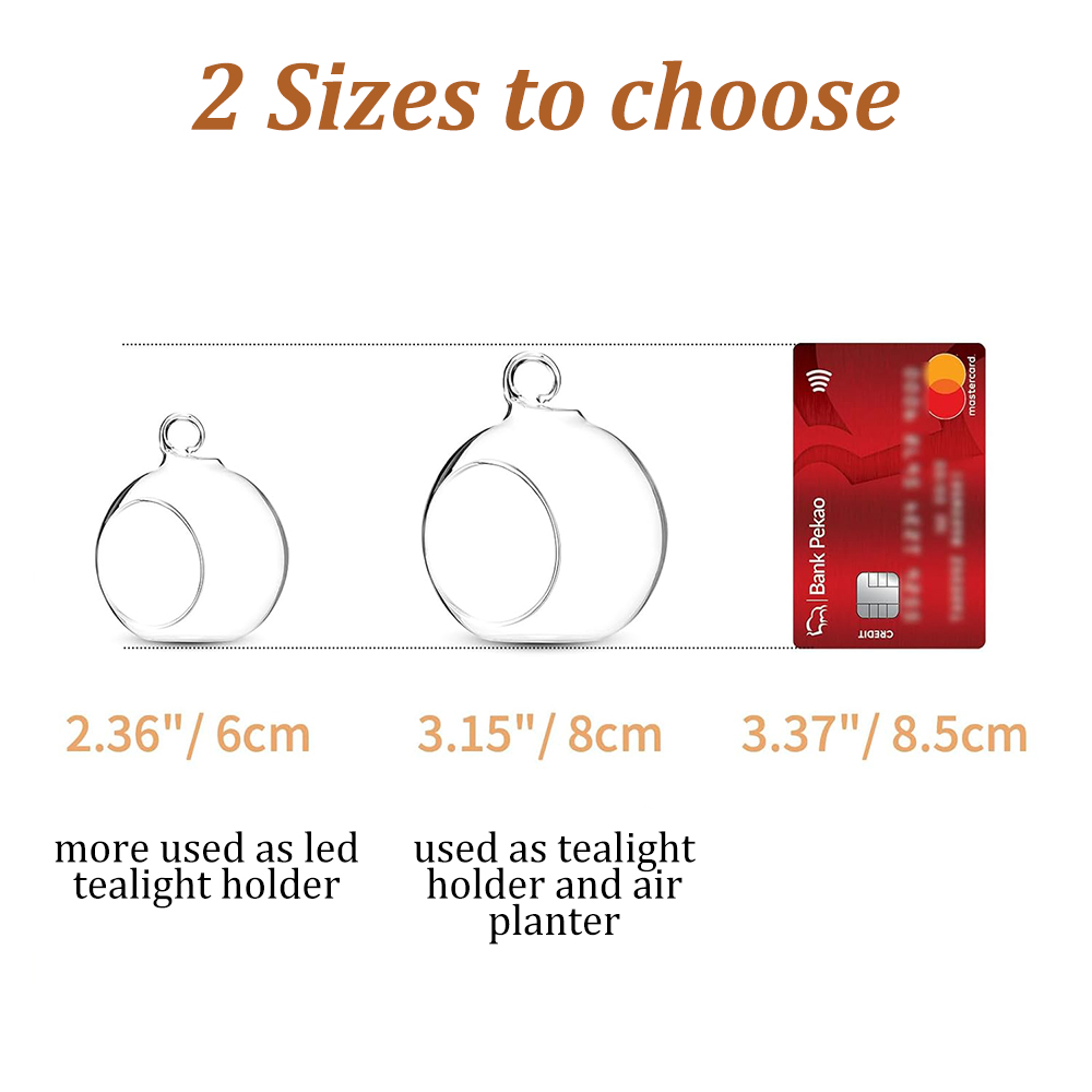 Glass Hanging Orbs Fillable Cl - Plant Parenting のレビューと価格