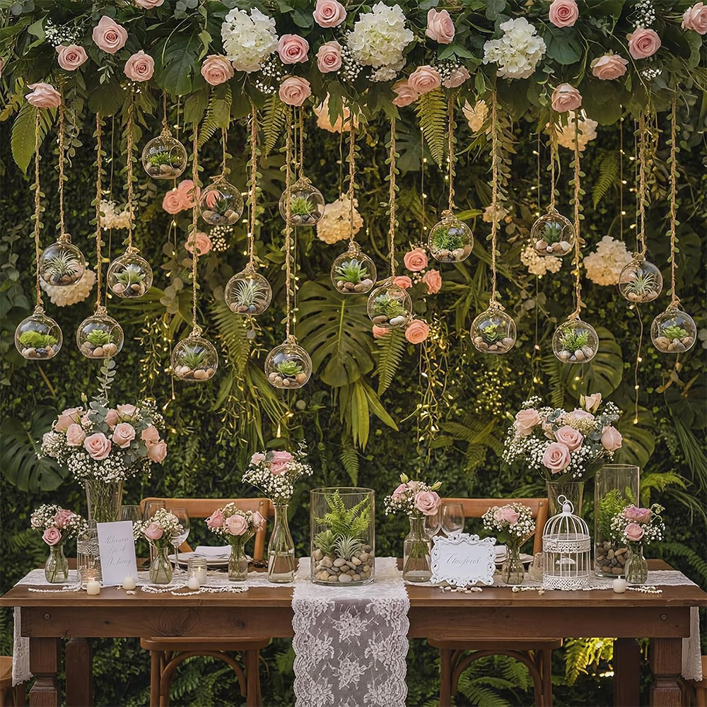 Glass Hanging Orbs Fillable Cl - Plant Parenting のレビューと価格