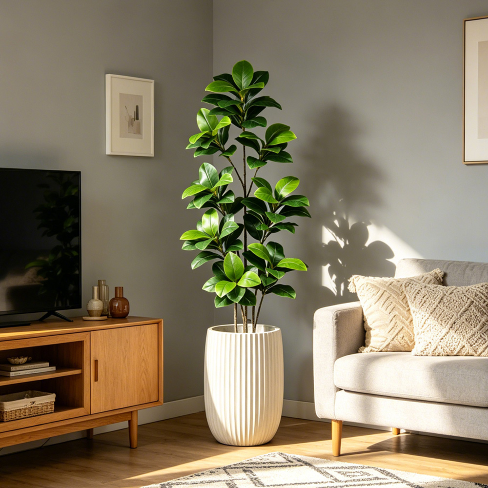 74-140cm Large Artificial Bany - Rubber Plant Ficus のレビューと価格